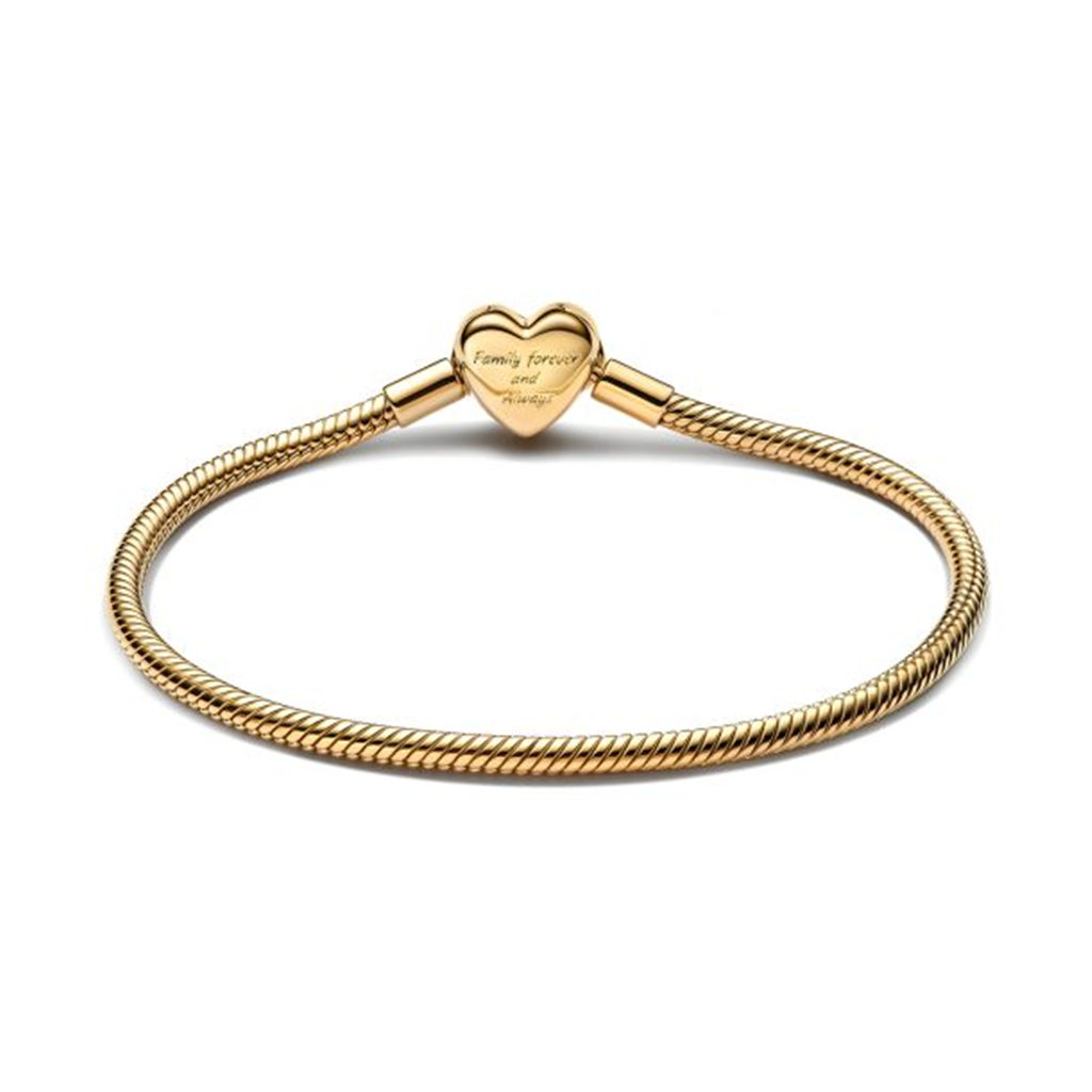 Pandora Moments Sparkling Infinity Heart Clasp Snake Chain Bracelet Size 19