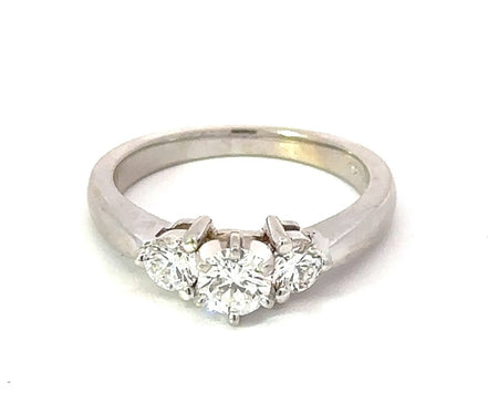 Three Round Diamond Engagement Ring