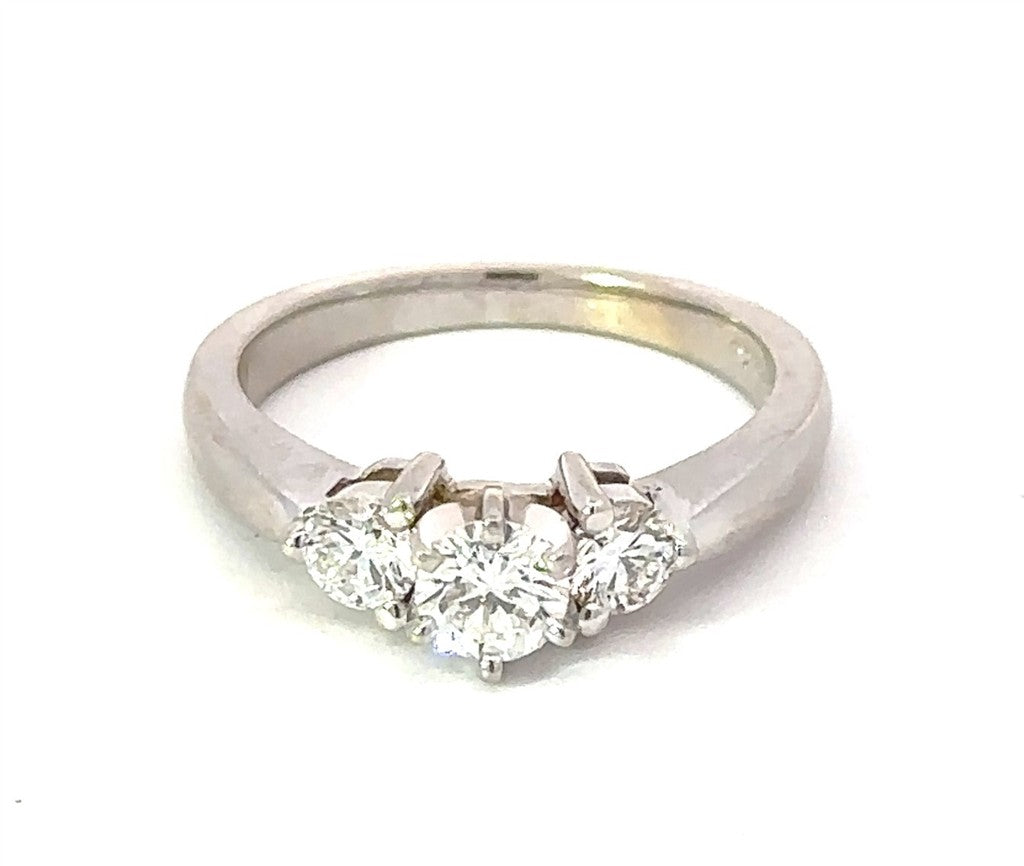Three Round Diamond Engagement Ring