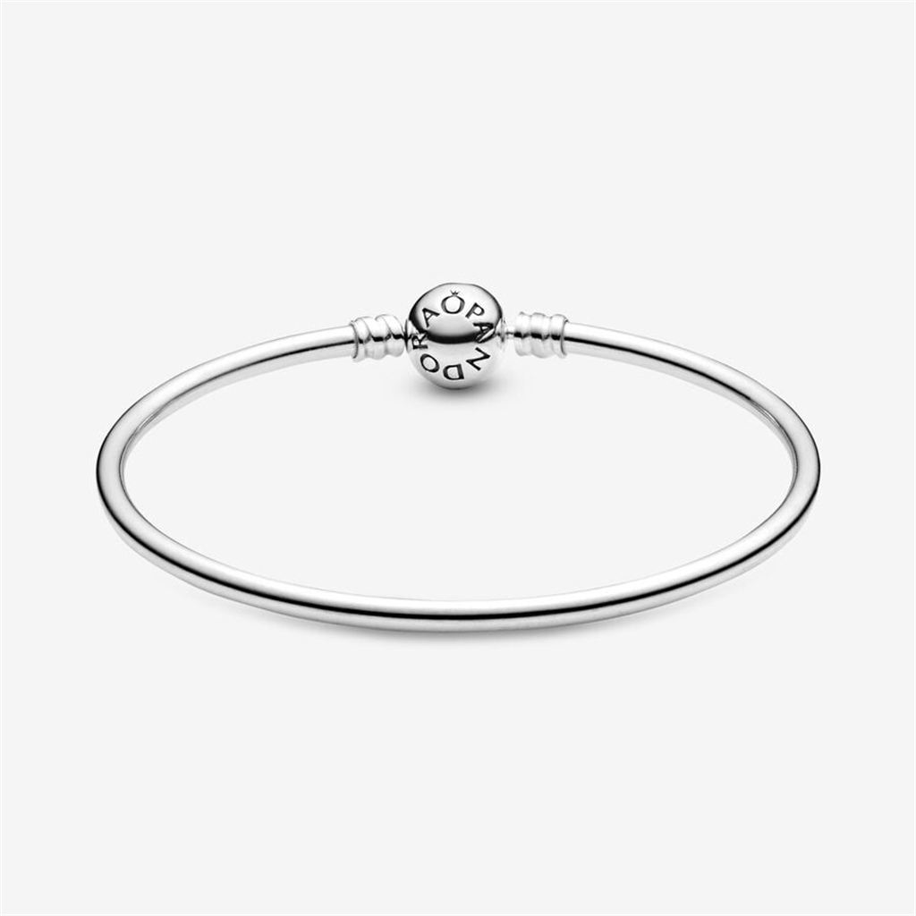 Pandora Moments Silver Bangle Charm Bracelet Size 21