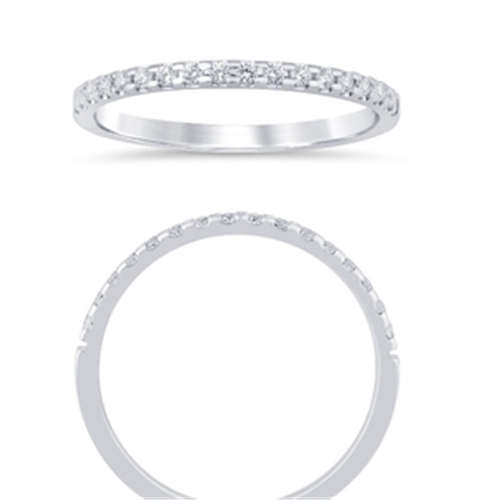 14K White Gold 0.16 CTW Diamond Low Profile Half Eternity Band