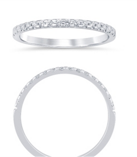 14K White Gold 0.16 CTW Diamond Low Profile Half Eternity Band