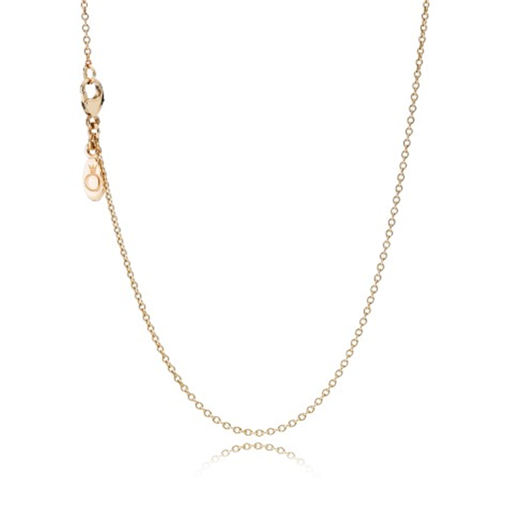 Pandora Moment Gold Plated Classic Anchor Chain Necklace 45 cm