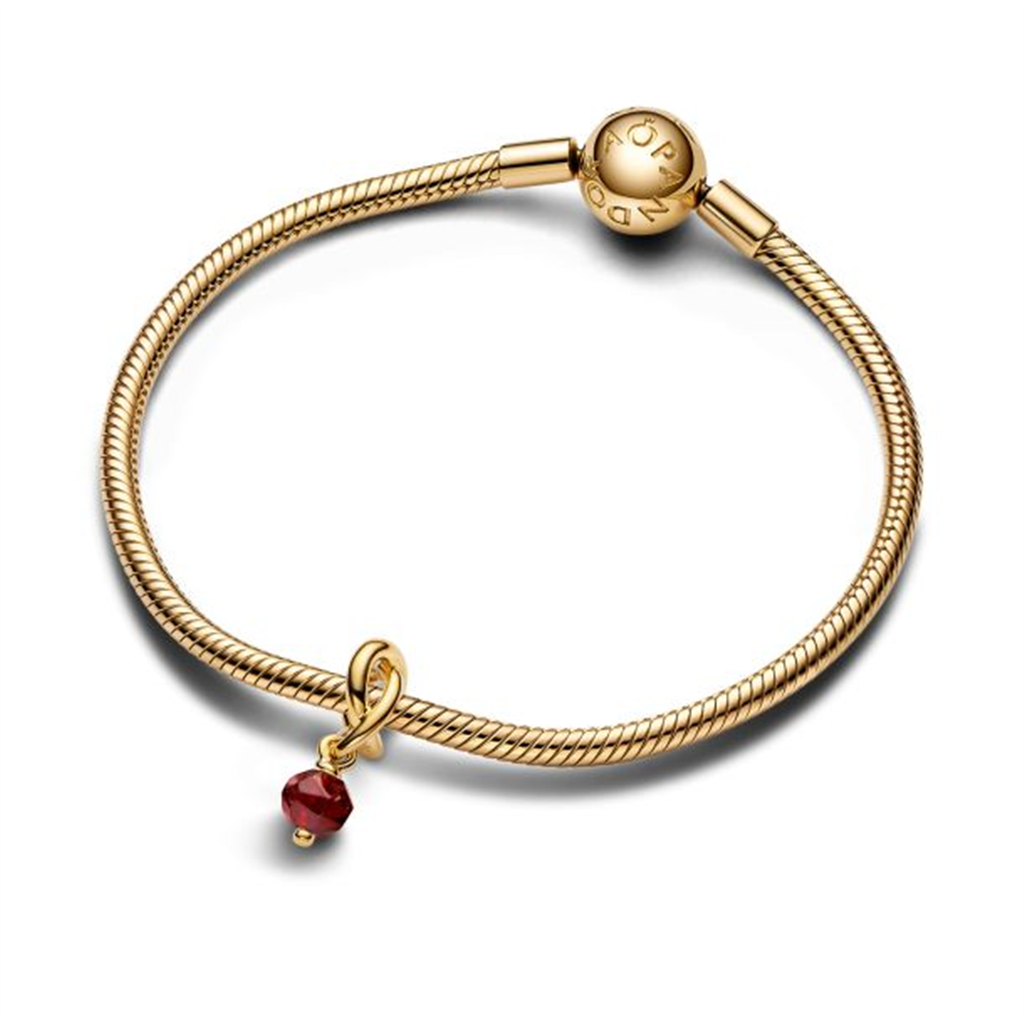 Pandora Moments January Birthstone Faceted Red Eternity Circle Dangle Charm