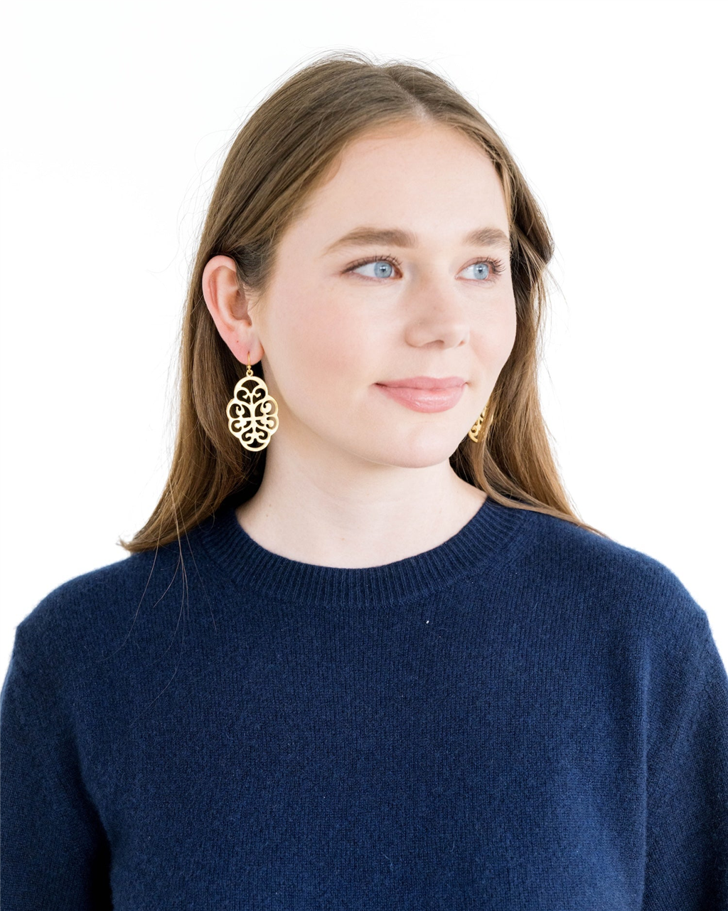 Susan Shaw Leaf Cut Out Earrings