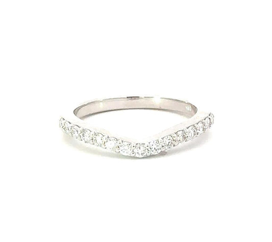 14K White Gold.40Ct Curved Band