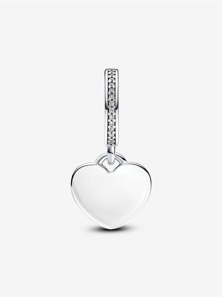 But First Coffee Engravable Heart Dangle Charm