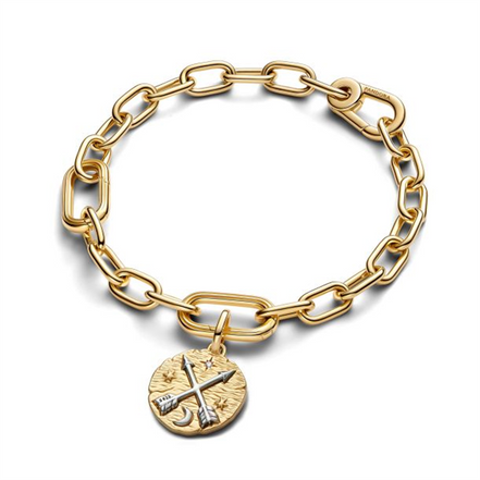 Pandora ME Crossing Arrows Gold-Plated Medallion Charm