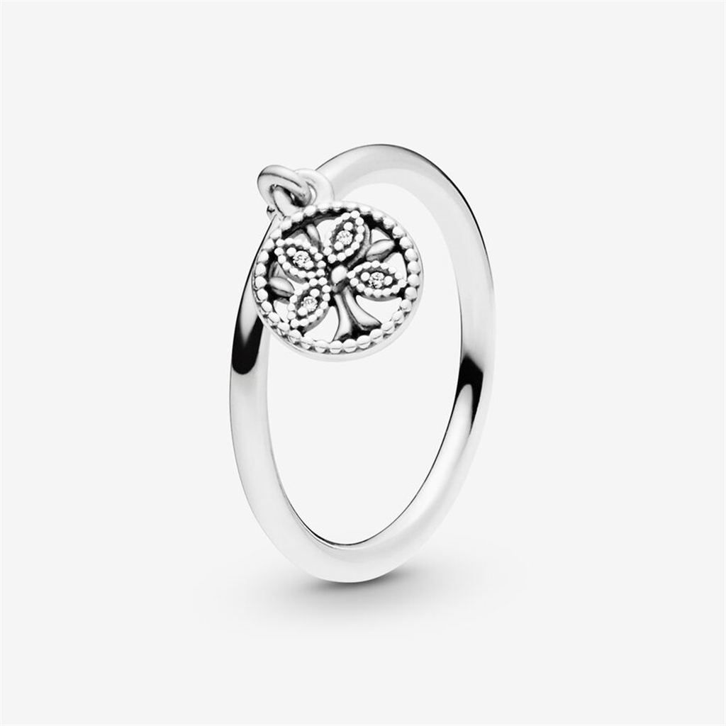 Pandora Moments Dangling Family Tree Ring Size 7