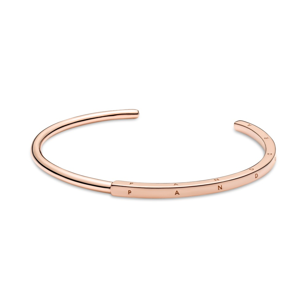 Pandora Signature Rose I-D Open Bangle Size 2