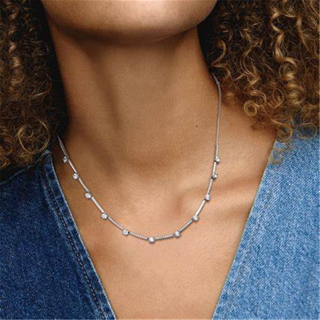 Pandora Timeless Sparkling Pavé Collier Bars Necklace 45 cm