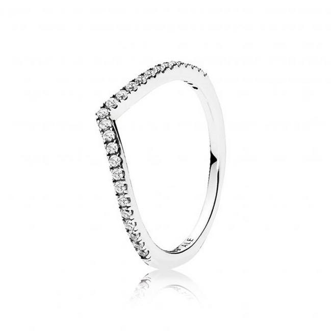Pandora Timeless Sparkling Wishbone Ring Size 7.5
