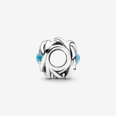 Pandora Moments December Turquoise Blue Eternity Circle Charm