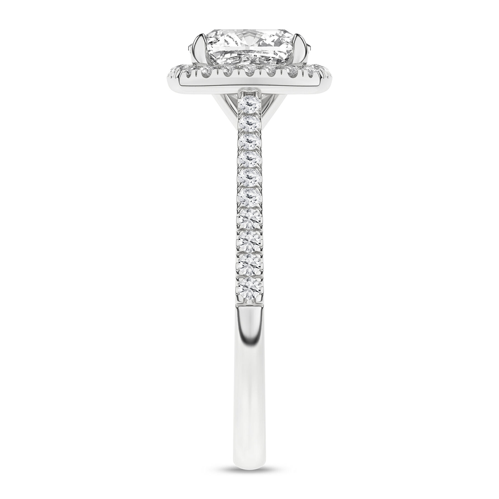 14K Gold 2.25 CTW Lab Grown Diamond Classic Cushion Cut Halo Engagement Ring