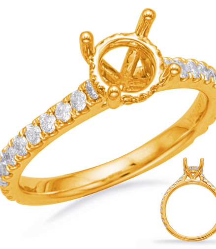 14K Gold 0.41 CTW Diamond Hidden Halo Semi-Mount Engagement Ring