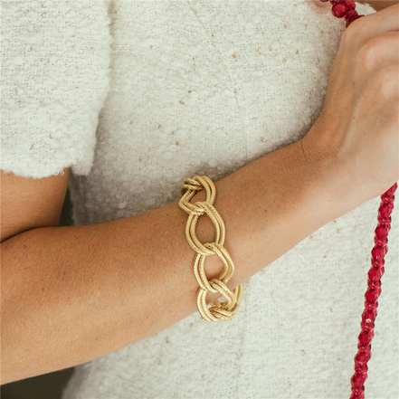 Susan Shaw Textured Double Link Chain Bracelet