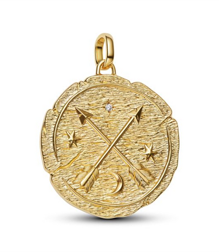 Pandora ME Crossing Arrows Oversized Gold-Plated Medallion Charm