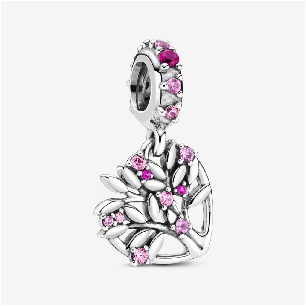 Pandora Moments Pink Heart Family Tree Dangle Charm