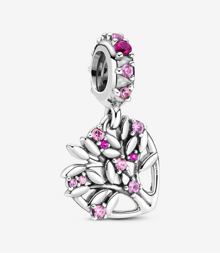 Pandora Moments Pink Heart Family Tree Dangle Charm