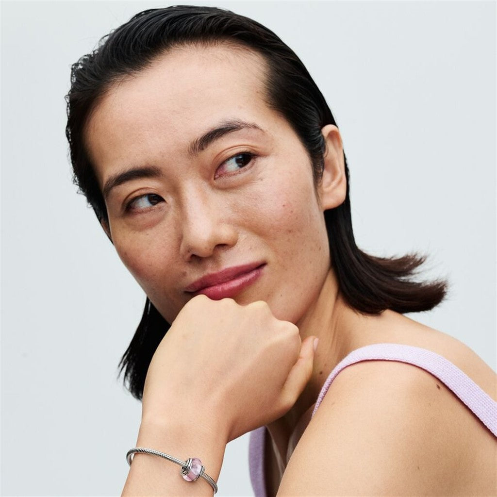 Pandora Moments Encircled Pink Murano Glass Charm