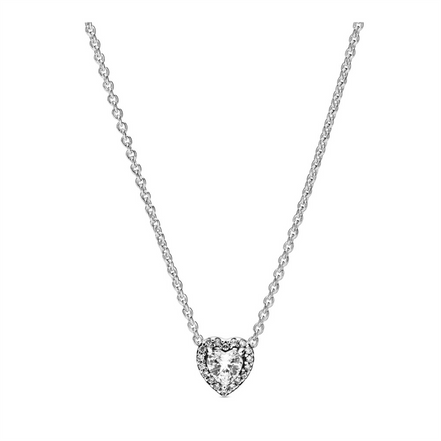 Pandora Timeless Elevated Clear Heart Necklace
