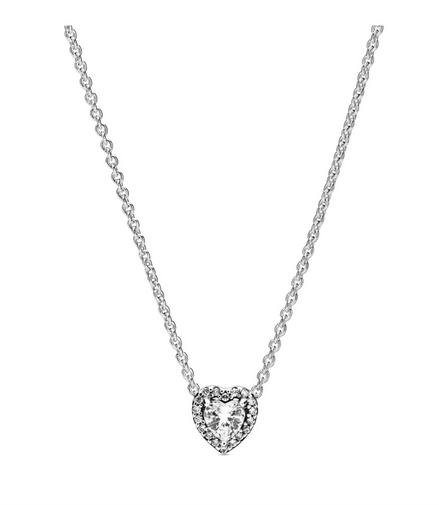 Pandora Timeless Elevated Clear Heart Necklace
