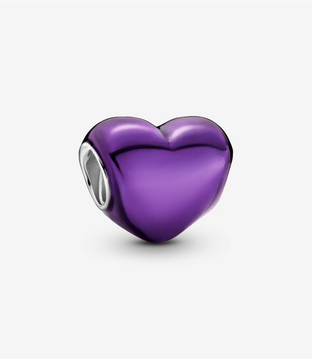 Pandora Moments Metallic Purple Heart Charm