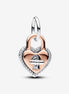 Pandora Moments Two-tone Twistable Heart Padlock Double Dangle Charm