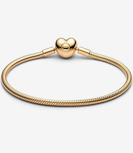 Pandora Moments Heart Clasp Snake Chain Bracelet Size 17