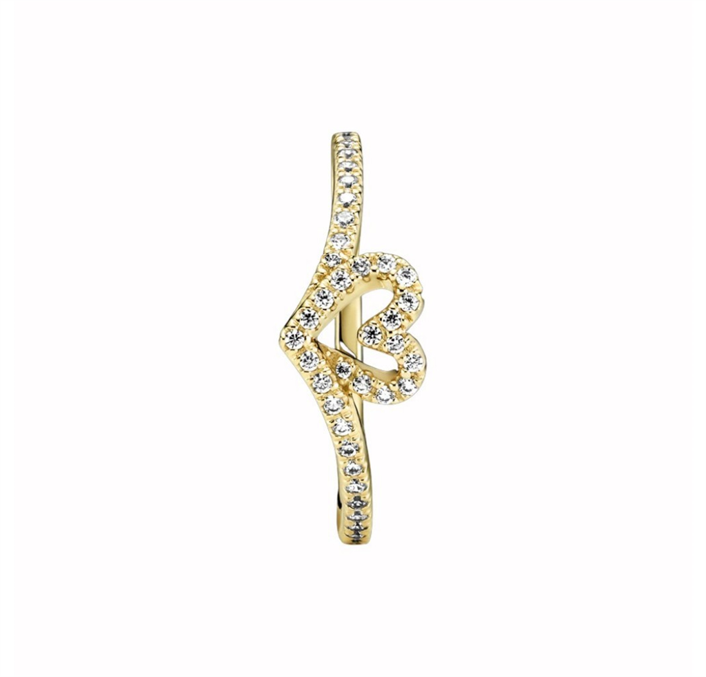 Pandora Timeless Wish Sparkling Heart Ring Size 8.5