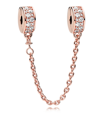 Pandora Moments Clear Pavé Safety Chain Clip Charm