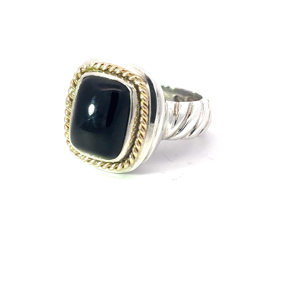 Raymond Mazza Sterling Silver Black Onyx Ring