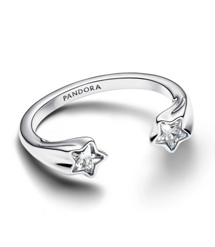 Pandora Moments Shooting Stars Open Ring Size 6