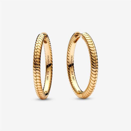 Pandora Moments Snake Chain Charm Hoop Earrings
