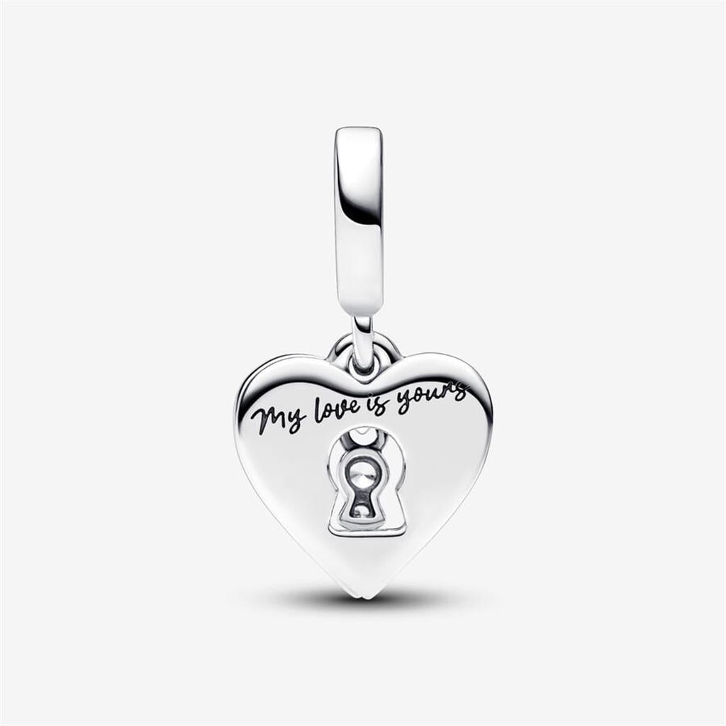 Pandora Moments Red Heart And Keyhole Double Dangle Charm