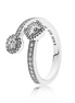 Pandora Timeless Sparkling Square And Circle Open Ring Size 8.5