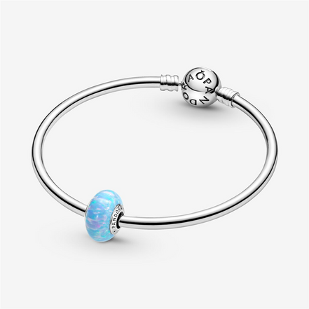 Pandora Moments Opalescent Ocean Blue Murano Charm