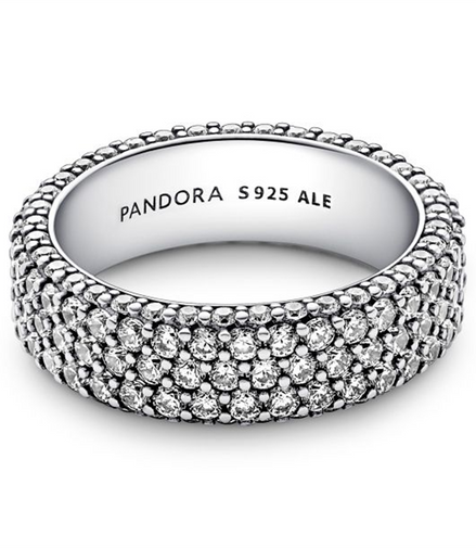 Pandora Timeless Pavé Triple-Row Ring Size 6