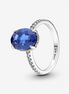 Pandora Timeless Sparkling Statement Blue Halo Ring Size 6