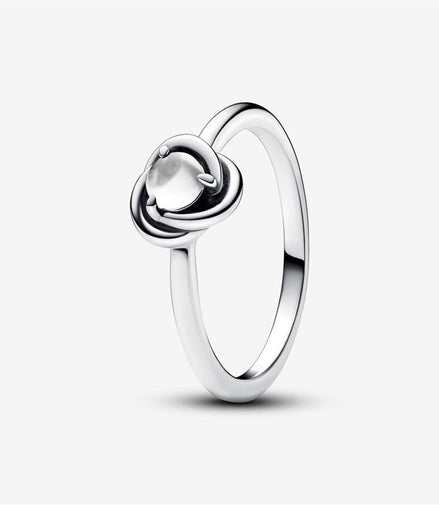 Pandora Moments April Clear Eternity Circle Ring Size 7.5