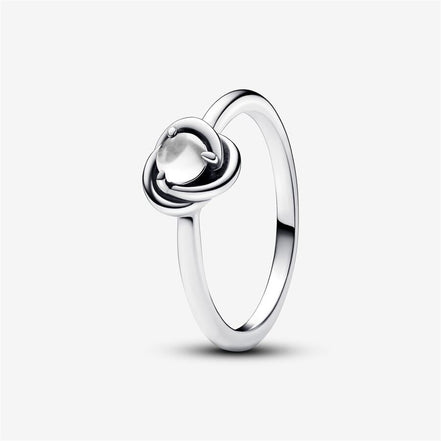 Pandora Moments April Clear Eternity Circle Ring Size 6