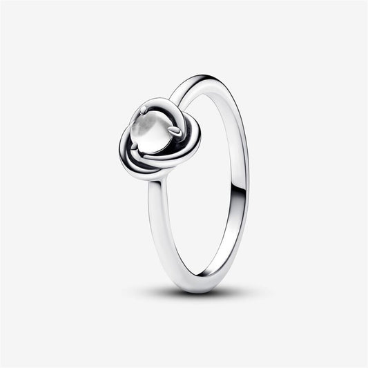 Pandora Moments April Clear Eternity Circle Ring Size 6