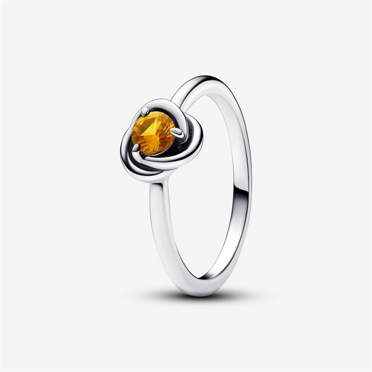 Pandora Moments November Honey Eternity Circle Ring Size 6