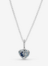Pandora Sparkling Blue Moon & Stars Heart Necklace 50"