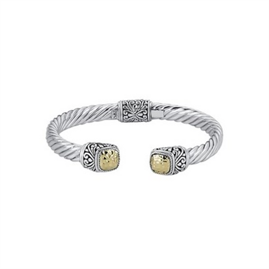 Samuel B Sterling Silver And 18K Gold Reign Twisted Cable Bracelet