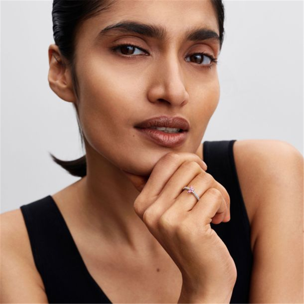 Pandora Sparkling Pink Butterfly Ring Size 7