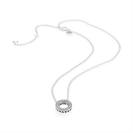 Pandora Timeless Logo Pavé Circle Collier Necklace 45 cm