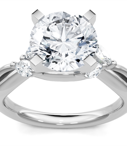 14K White Gold 0.33 CTW Diamond Marquise Shaped Vine Floral Semi-Mount Engagement Ring