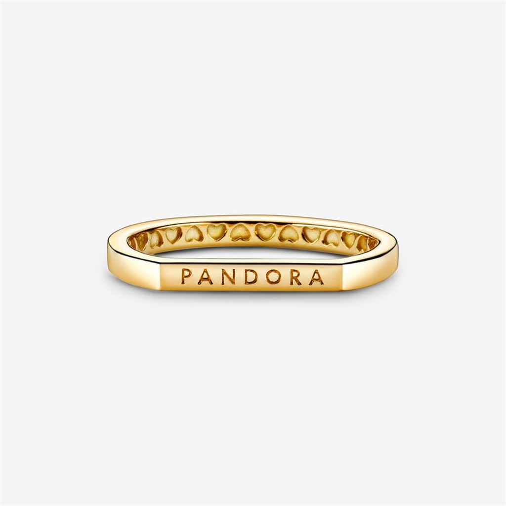 Pandora Signature Logo Bar Stacking Ring Size 6
