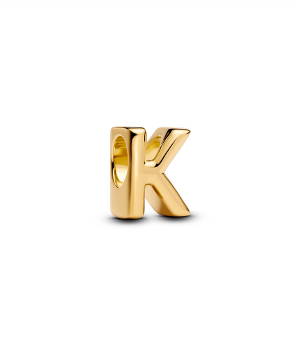Pandora Letter K Alphabet Gold-Plated Charm